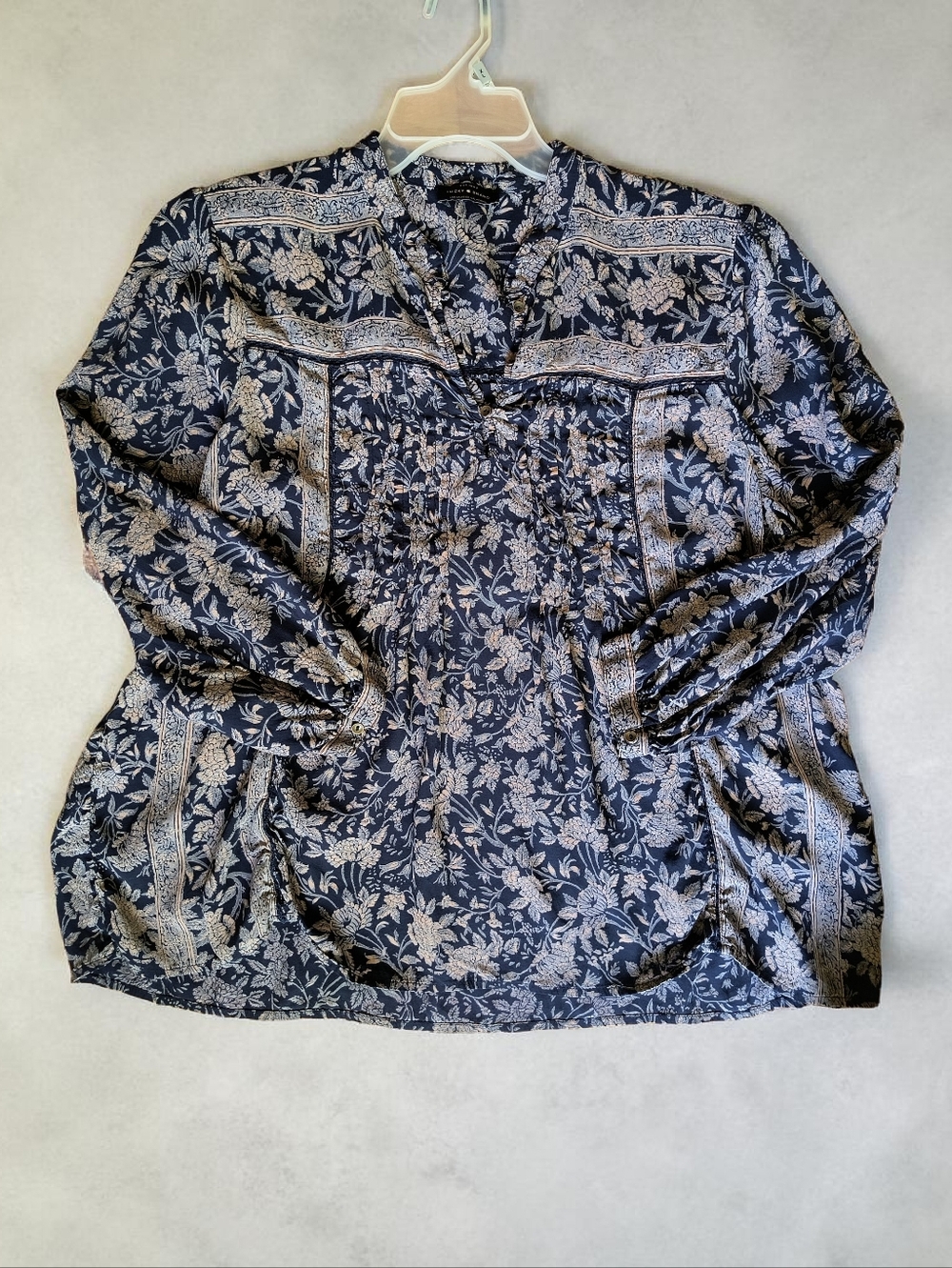 Lucky Brand Women’s Navy Peasant Blouse - Lightweight 3¾ Sleeve Top S-XL